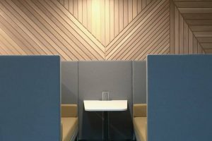 A private booth in use